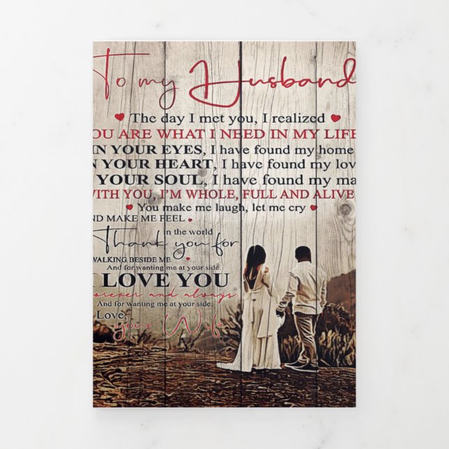 Letter For Him | Cool To My Husband Gift Tri-Fold Announcement (Cover)