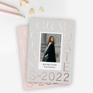 Letter Frame Foil Graduation Announcement Invite
