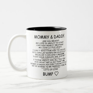 Letter From Baby Bump To Mommy & Daddy To Be Two-Tone Coffee Mug