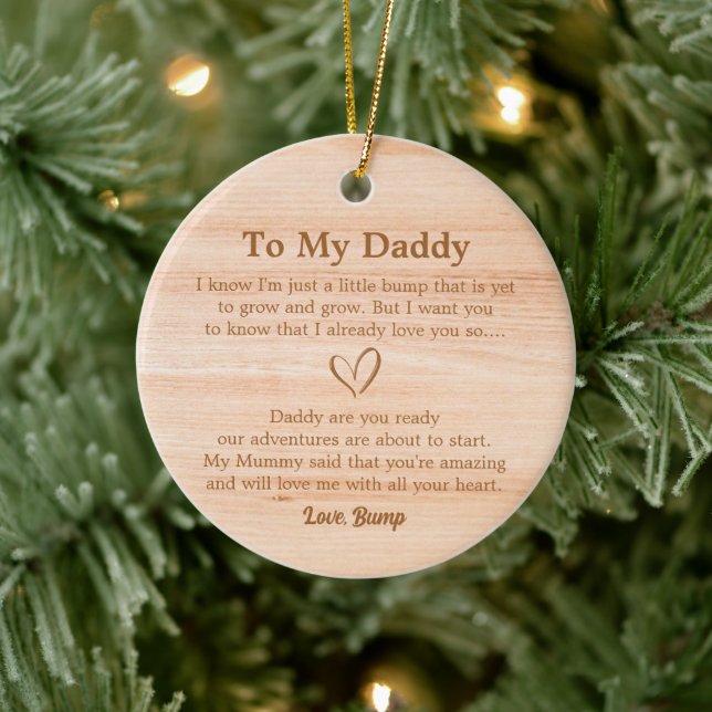 Letter From Bump Daddy To Be Wooden Ceramic Ornament (Tree)