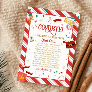 Letter from Elf Christmas Goodbye Letter Card