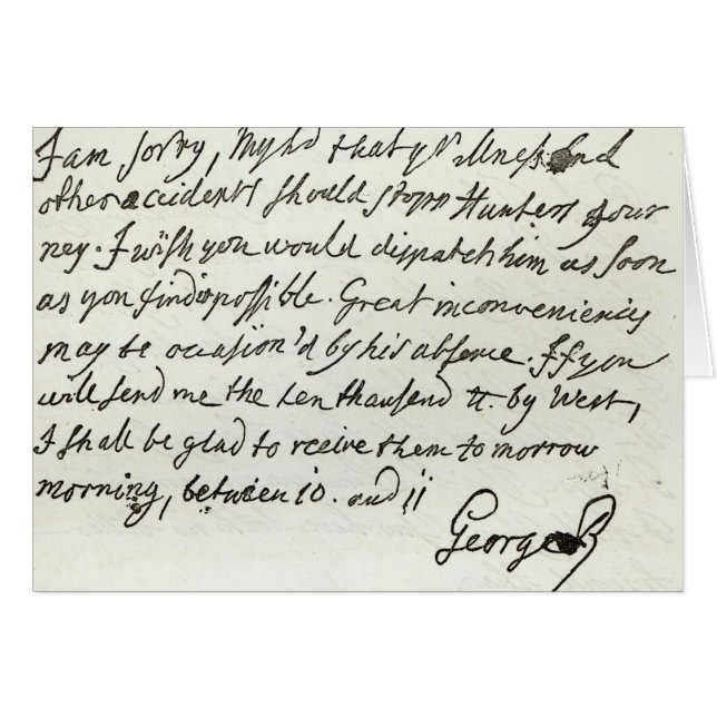 Letter from George II to the Duke of Newcastle (Front Horizontal)