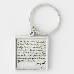 Letter from George II to the Duke of Newcastle Key Ring