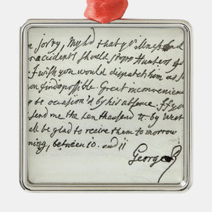 Letter from George II to the Duke of Newcastle Metal Tree Decoration