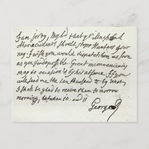 Letter from George II to the Duke of Newcastle Postcard
