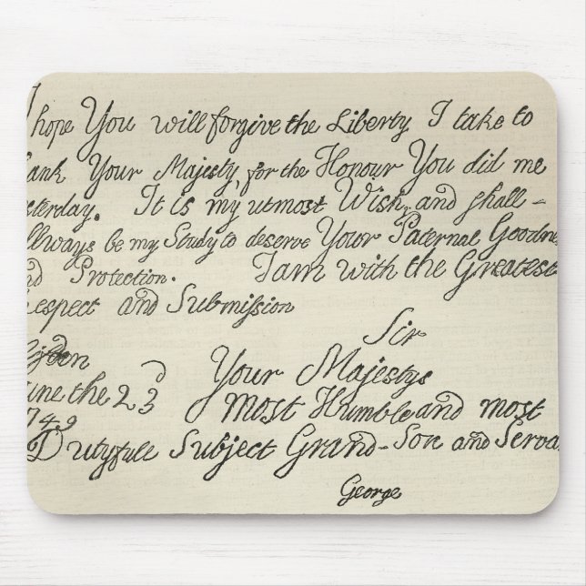 Letter from George III to his grandfather the Mouse Pad (Front)