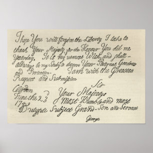 Letter from George III to his grandfather the Poster