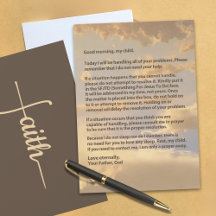 Letter from God Faith Encouragement & Blessings 