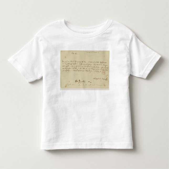 Letter from Mozart to a freemason, January 1786 Toddler T-Shirt (Front)