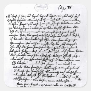 Letter from Mozart to his Father, 5th April Square Sticker