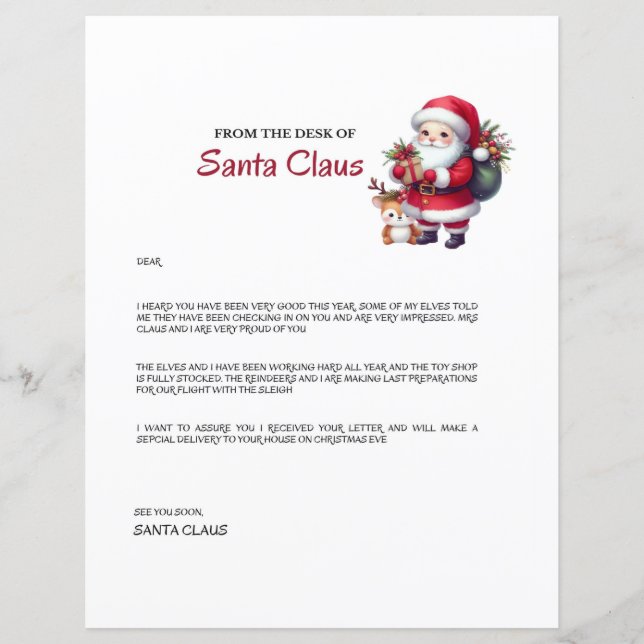 Letter from Santa  (Front)