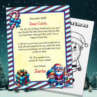 Letter from Santa and Colouring Page for Boy