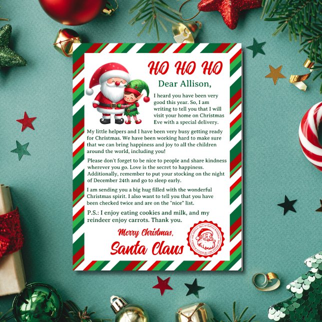 Letter From Santa Claus  Holiday Card (Make your kids' dreams come true by getting them a personalized letter from Santa Claus! Buy it now!)