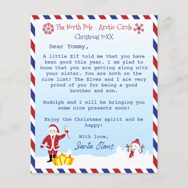  Letter from Santa Claus to kids (Front)