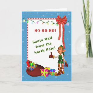Letter from Santa - Elf and Presents Card Template