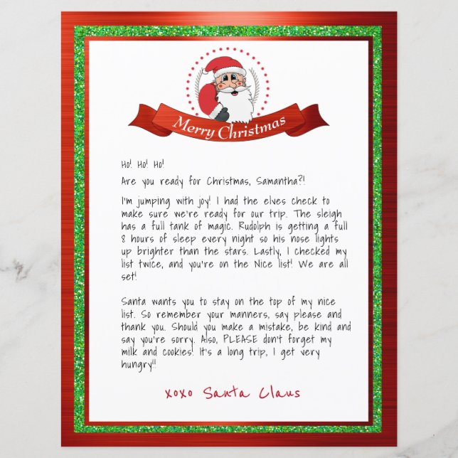 Letter From Santa From North Pole (Front)