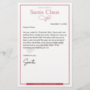 Letter From Santa Nice Editable
