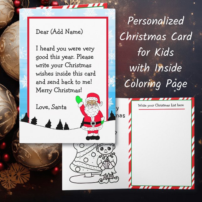 Letter from Santa of Colour | Colouring Page Card (Creator Uploaded)