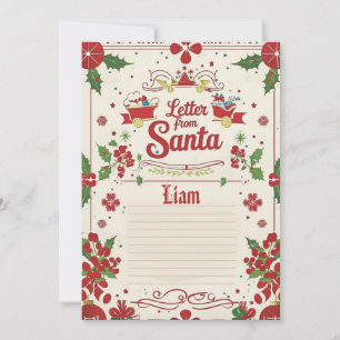 Letter from Santa   Official North Pole Christmas  Invitation