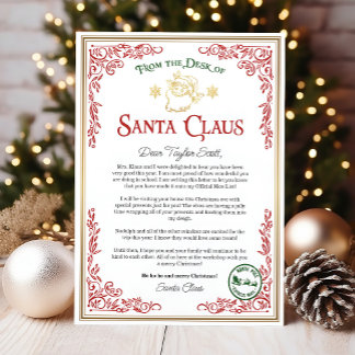 Letter from Santa, Santa letter for kids