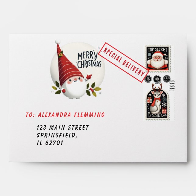 Letter from Santa Stamped envelope (Front)