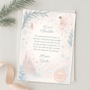 Letter From Santa - Sugar Plum Fairy Girly Magical Holiday Card