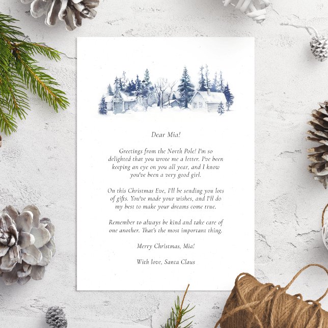 Letter from Santa to baby Blue Christmas Winter  Holiday Card (Creator Uploaded)