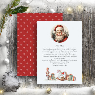 Letter from Santa to baby Cute Red Green Holiday Card