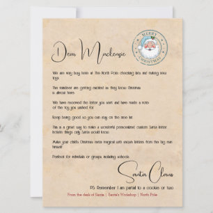 Letter From the Desk of Santa Personalised Holiday Card