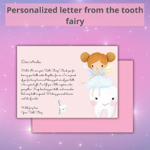 Letter From Tooth Fairy Blush Pink Girly Card