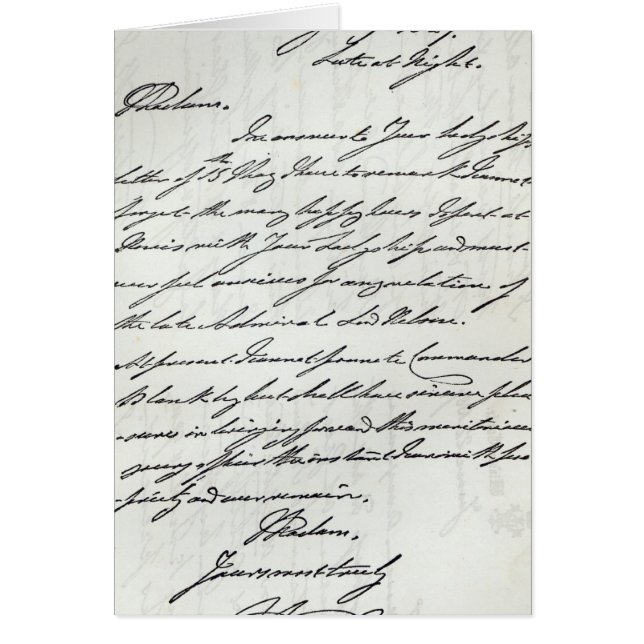 Letter from William IV to Lady Nelson (Front)