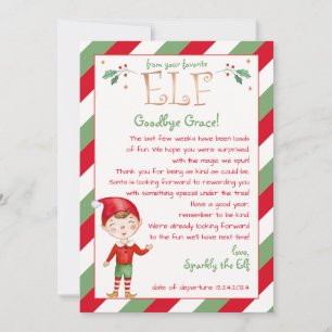 Letter from Your Elf Hello or Goodbye Customise Invitation