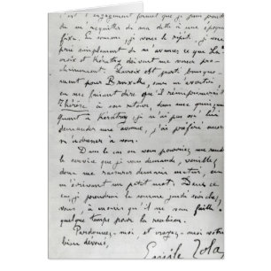 Letter from Zola to Edouard Manet 1868
