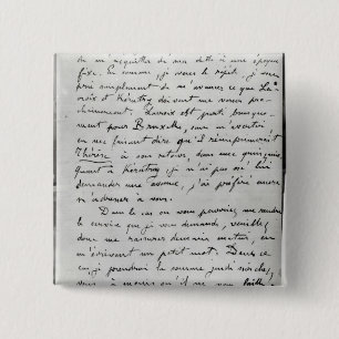 Letter from Zola to Edouard Manet 1868 15 Cm Square Badge