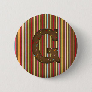 Letter G 6 Cm Round Badge