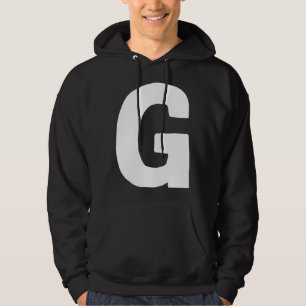 Letter G big and bold white Hoodie