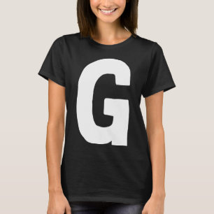 Letter G big and bold white T-Shirt
