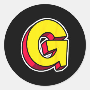 Letter G Funny Matching Halloween Costume Funny Ha Classic Round Sticker