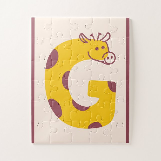 Letter "G" Giraffe Alphabet Art Jigsaw Puzzle (Vertical)