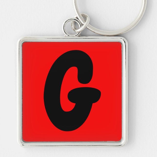 letter g initial , abecedario popular key chain (Front)