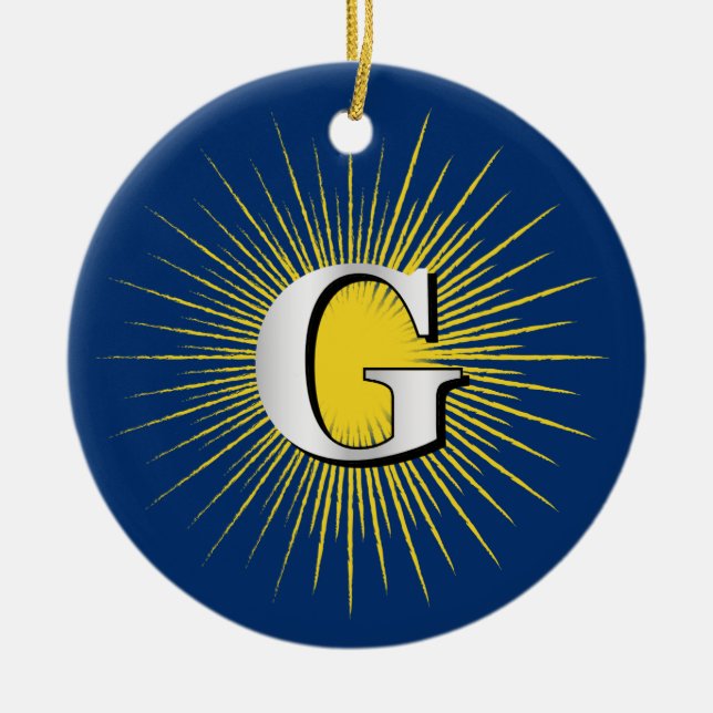 Letter G – masonic symbol Ceramic Ornament (Front)