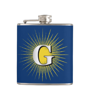Letter G – masonic symbol Hip Flask
