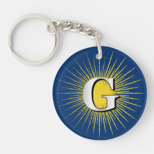 Letter G – masonic symbol Key Ring