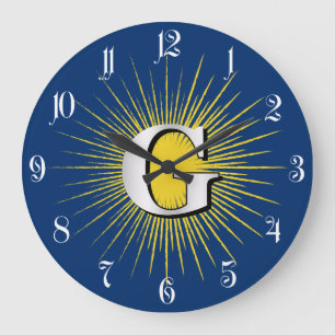 Letter G – masonic symbol Large Clock
