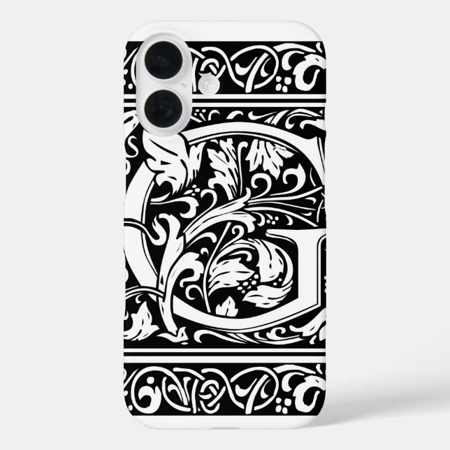 Letter G Mediaeval Monogram Art Nouveau Case-Mate iPhone Case (Back)