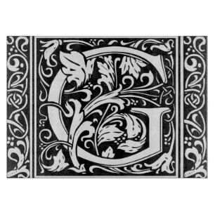 Letter G Mediaeval Monogram Art Nouveau Cutting Board