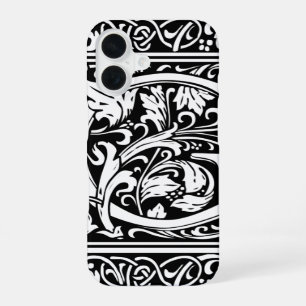 Letter G Mediaeval Monogram Art Nouveau iPhone 16 Case