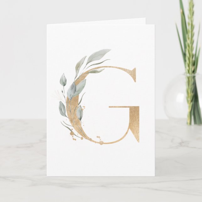 Letter G Monogram Card (Front)