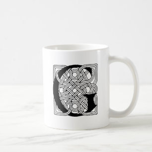 Letter G Monogram Vintage Celtic Knot Print Coffee Mug