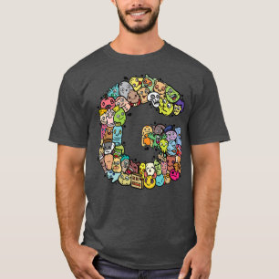 Letter G Monsters Alphabet Name Initial Cute Monog T-Shirt